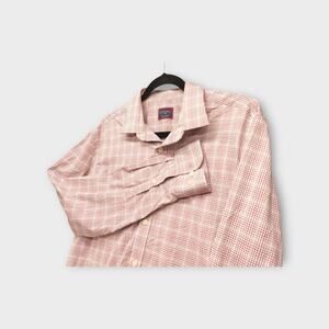 Mens UNTUCKit Beckman Red & White Stretch Long Sleeve Button Up Shirt Size Large